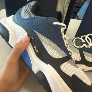 Dior Men's Sneakers in Blue, Black, and White